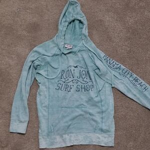 Ron Jon Surf Shop Panama City Beach Burnout Hoodie Teal Size Medium